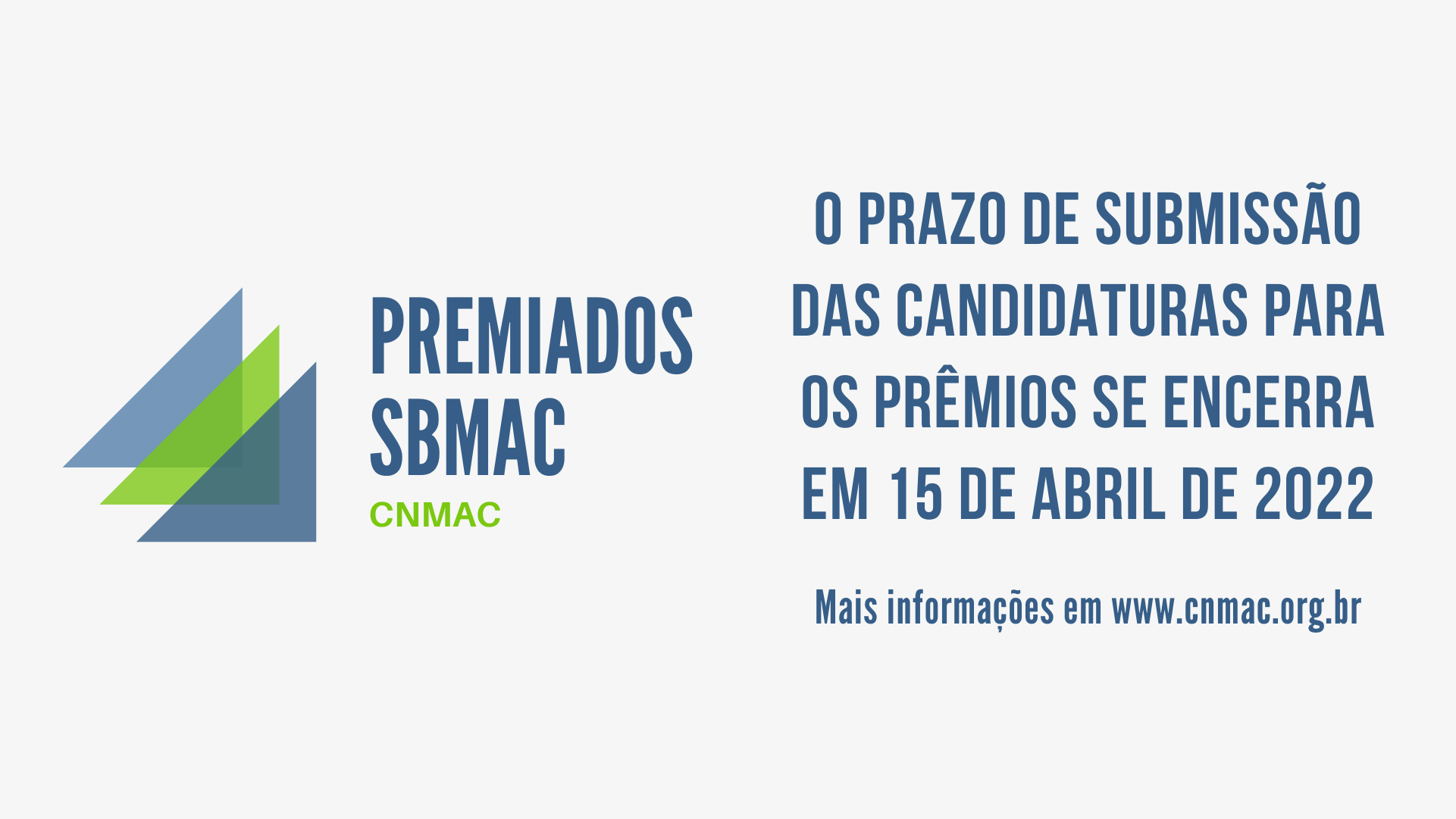 CNMAC 2022 – Últimas semanas para envio de trabalhos – SBMAC